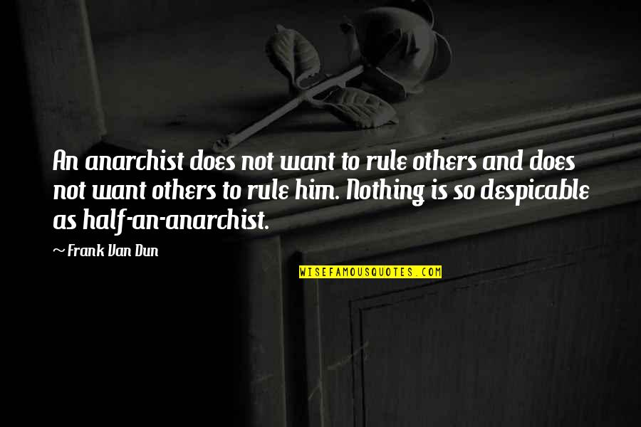 Despicable Quotes By Frank Van Dun: An anarchist does not want to rule others