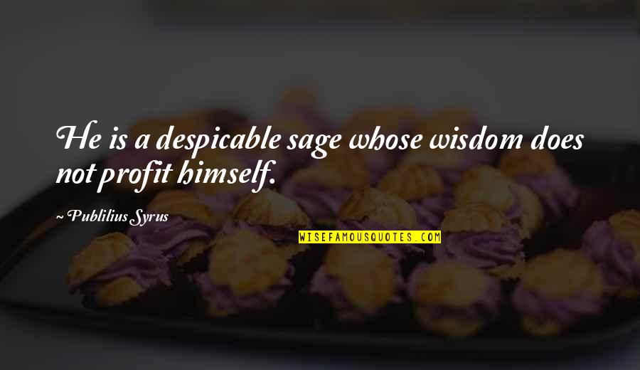 Despicable Quotes By Publilius Syrus: He is a despicable sage whose wisdom does