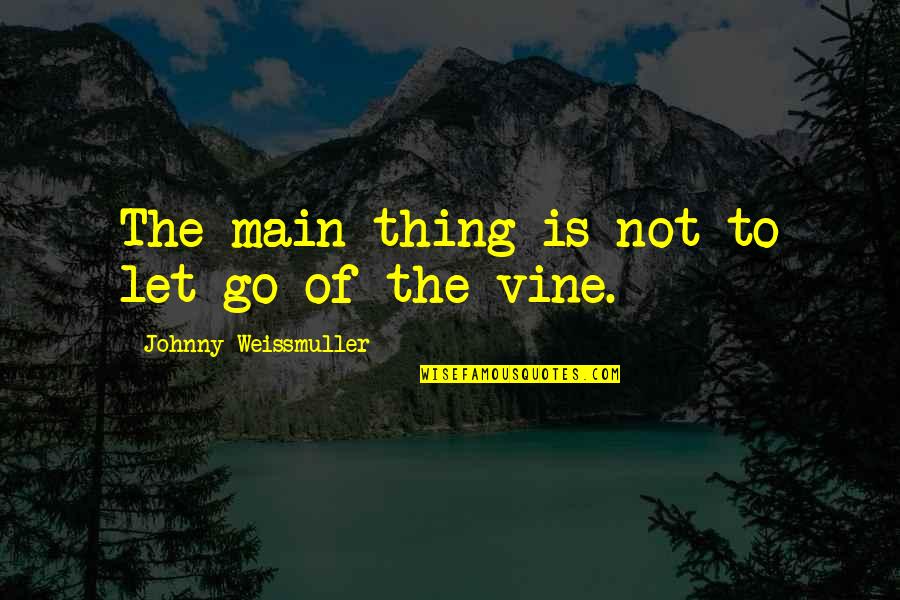 Despidiendome Quotes By Johnny Weissmuller: The main thing is not to let go