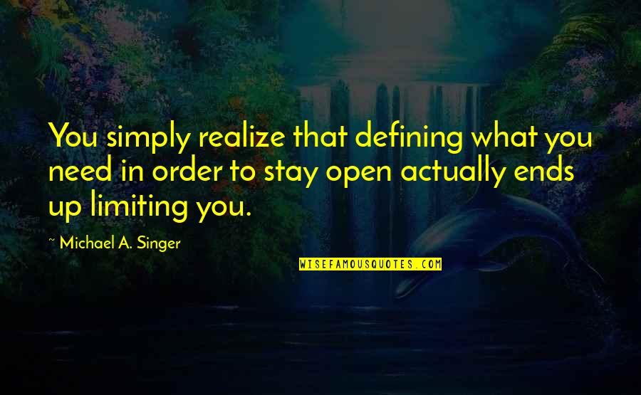 Despido Justificado Quotes By Michael A. Singer: You simply realize that defining what you need