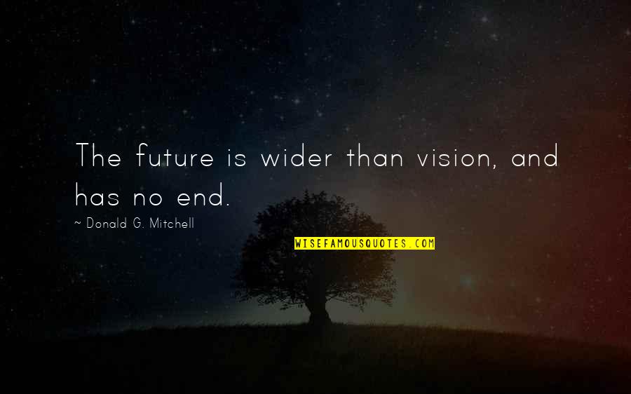 Despiseth Webster Quotes By Donald G. Mitchell: The future is wider than vision, and has