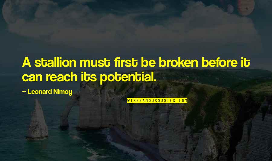 Desplazamientos Del Quotes By Leonard Nimoy: A stallion must first be broken before it