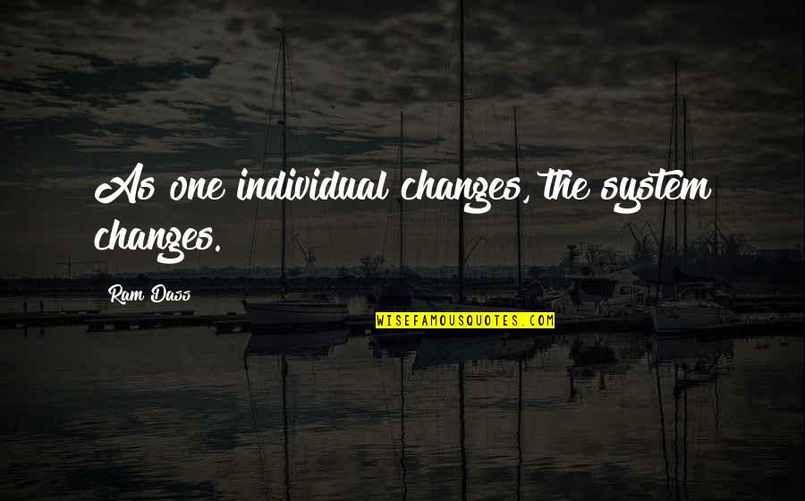Desplumadora Quotes By Ram Dass: As one individual changes, the system changes.