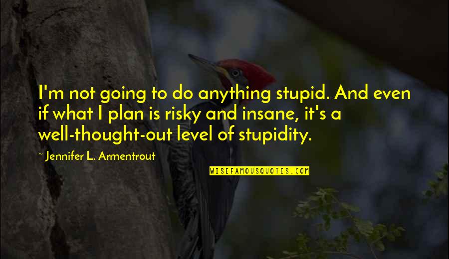 Despojos Do Dia Quotes By Jennifer L. Armentrout: I'm not going to do anything stupid. And