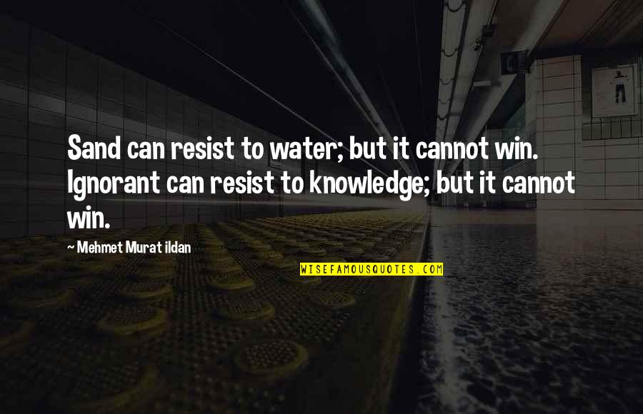 Despreciar Quotes By Mehmet Murat Ildan: Sand can resist to water; but it cannot