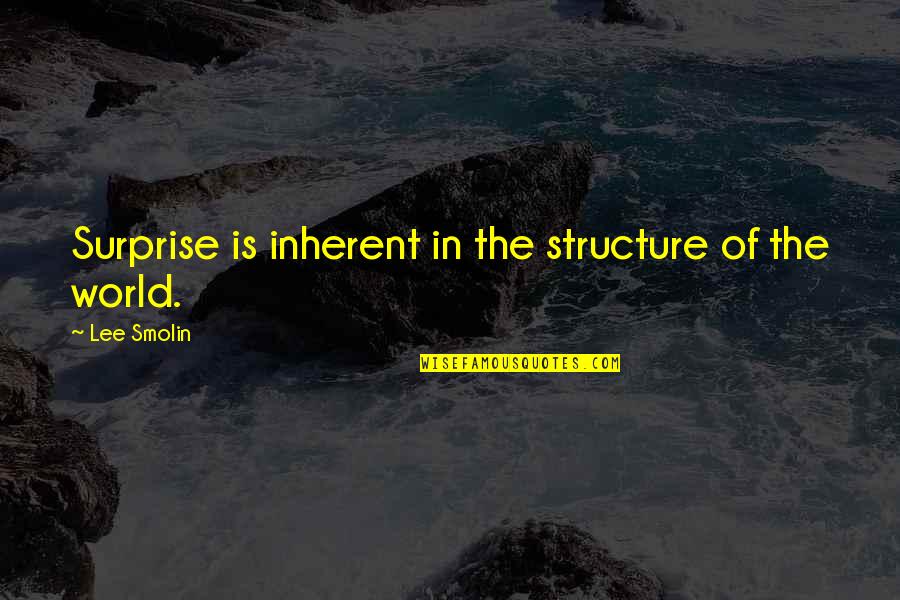 Dessertes Quotes By Lee Smolin: Surprise is inherent in the structure of the