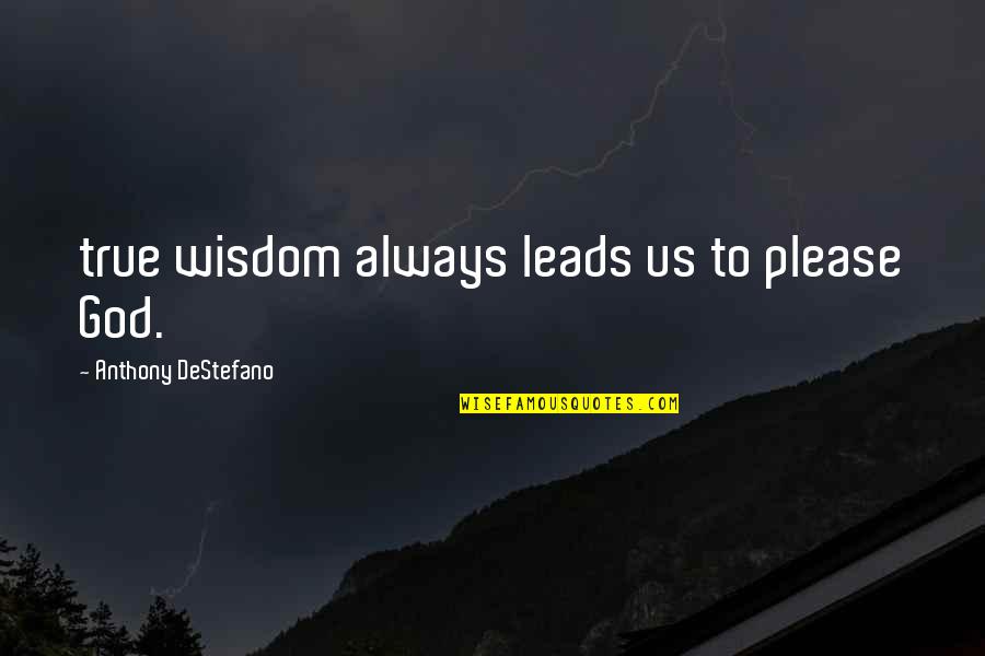 Destefano Quotes By Anthony DeStefano: true wisdom always leads us to please God.