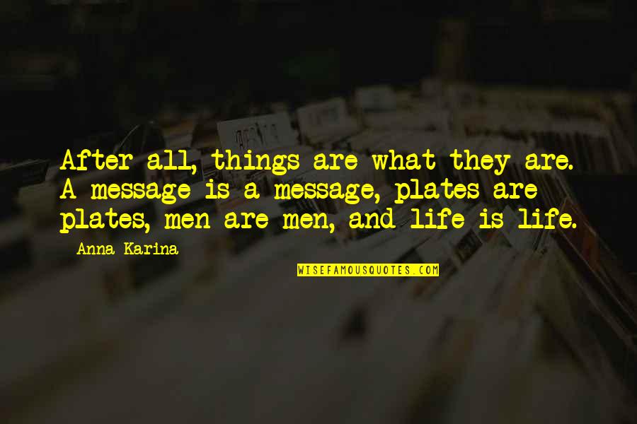 Destierro Sinonimo Quotes By Anna Karina: After all, things are what they are. A Destierro Sinonimo Quotes By Anna Karina: After all, things are what they are. A