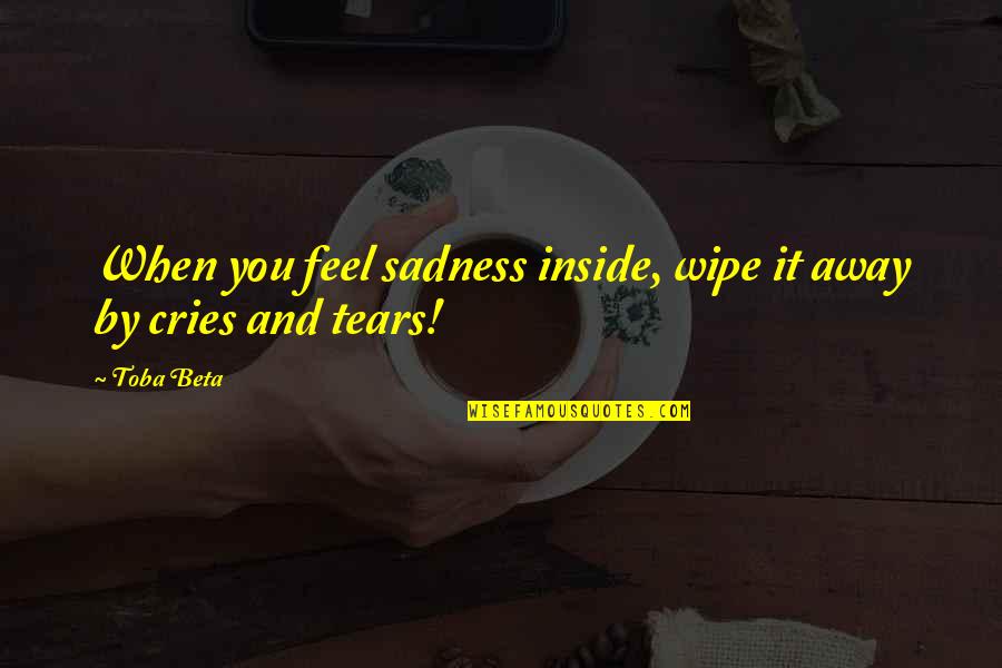 Destierro Sinonimo Quotes By Toba Beta: When you feel sadness inside, wipe it away