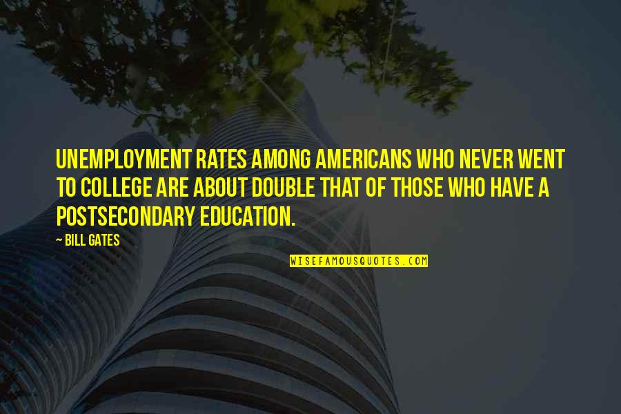 Destigmatizing Synonyms Quotes By Bill Gates: Unemployment rates among Americans who never went to
