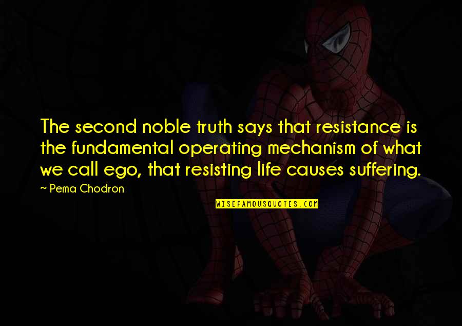 Destilar In English Quotes By Pema Chodron: The second noble truth says that resistance is Destilar In English Quotes By Pema Chodron: The second noble truth says that resistance is
