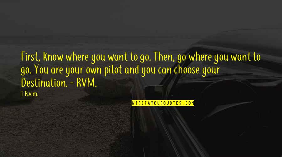 Destination Quotes Quotes By R.v.m.: First, know where you want to go. Then,