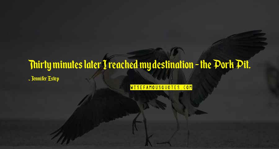 Destination Reached Quotes By Jennifer Estep: Thirty minutes later I reached my destination -