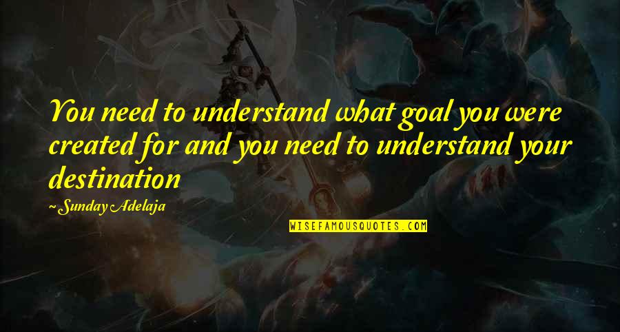 Destination Truth Quotes By Sunday Adelaja: You need to understand what goal you were