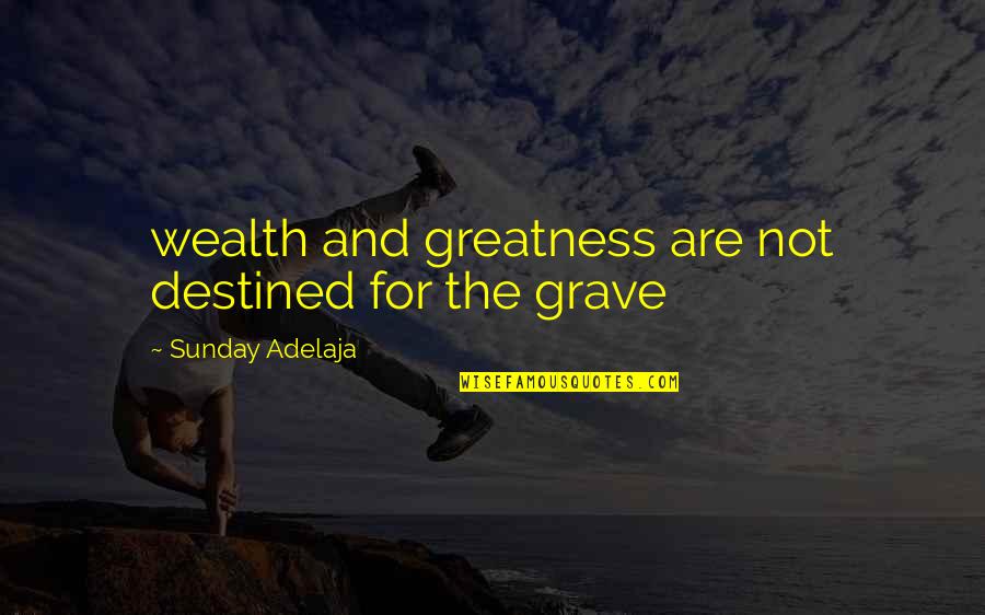 Destined For Greatness Quotes By Sunday Adelaja: wealth and greatness are not destined for the