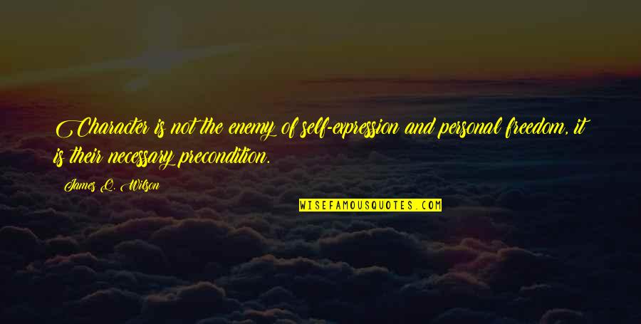 Destined For The Throne Quotes By James Q. Wilson: Character is not the enemy of self-expression and Destined For The Throne Quotes By James Q. Wilson: Character is not the enemy of self-expression and