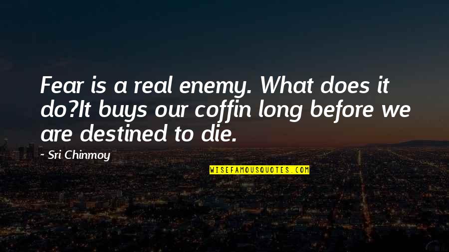 Destined To Die Quotes By Sri Chinmoy: Fear is a real enemy. What does it Destined To Die Quotes By Sri Chinmoy: Fear is a real enemy. What does it