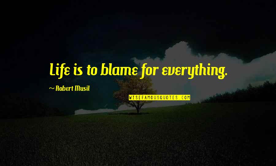 Destinee Quotes By Robert Musil: Life is to blame for everything.