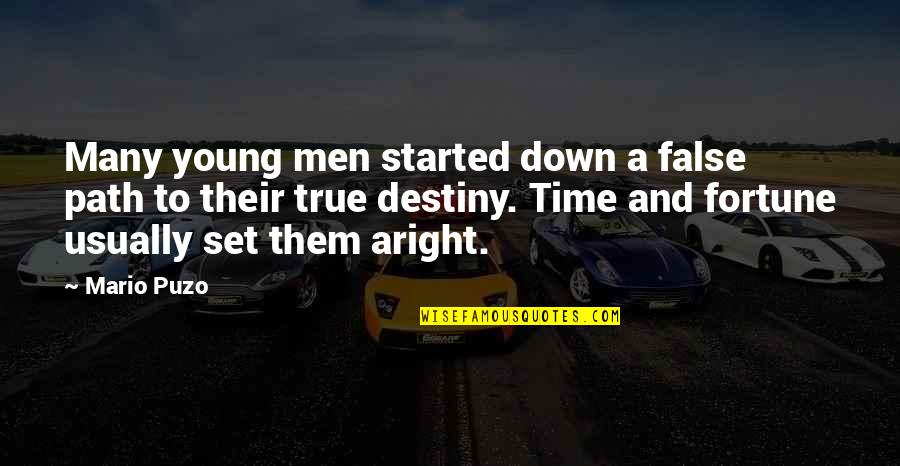 Destiny And Fate Quotes By Mario Puzo: Many young men started down a false path