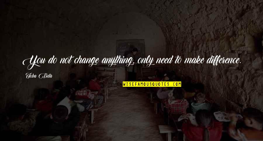 Destiny And Hard Work Quotes By Toba Beta: You do not change anything, only need to