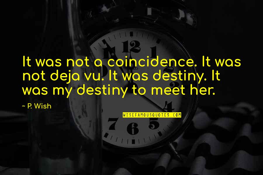 Destiny And Karma Quotes By P. Wish: It was not a coincidence. It was not