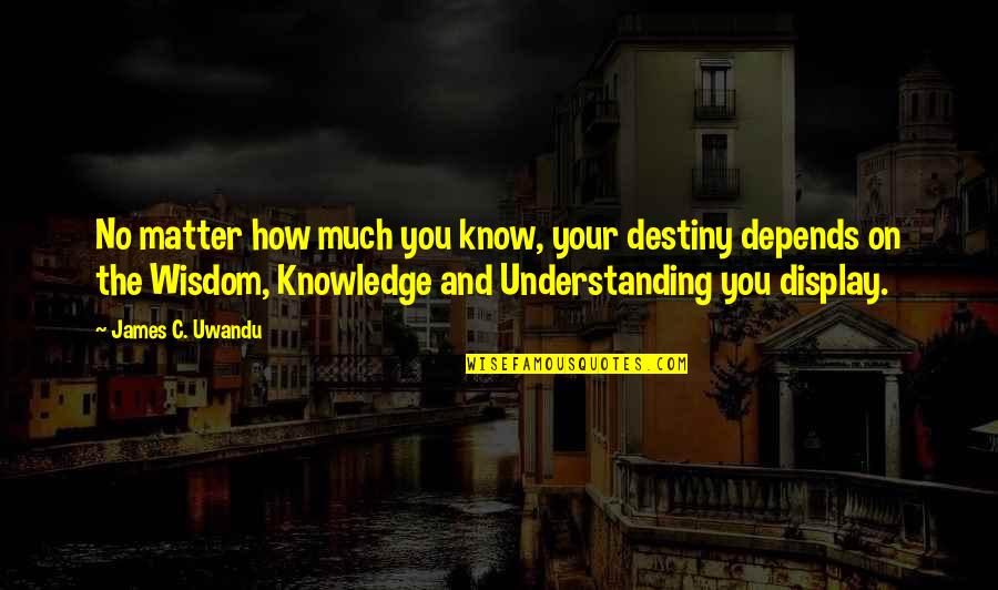 Destiny And Wisdom Quotes By James C. Uwandu: No matter how much you know, your destiny