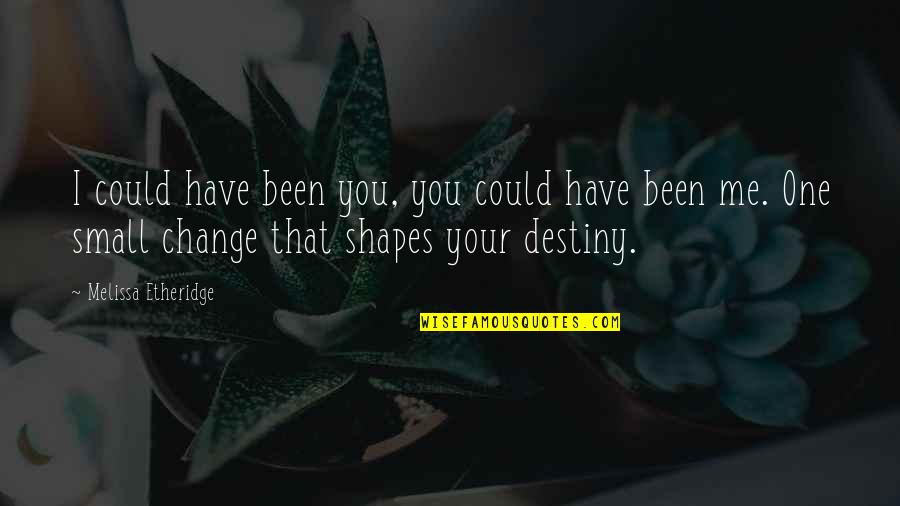 Destiny Change Quotes By Melissa Etheridge: I could have been you, you could have Destiny Change Quotes By Melissa Etheridge: I could have been you, you could have