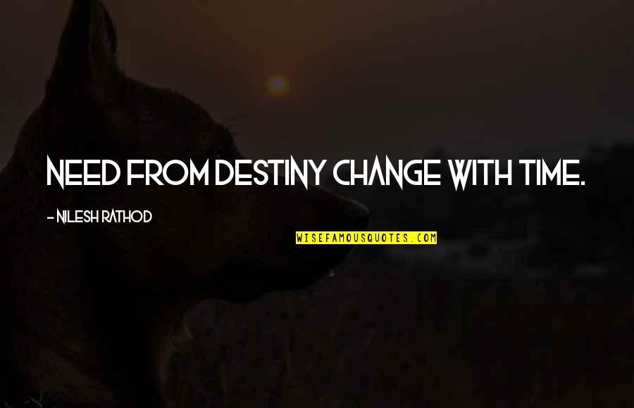 Destiny Change Quotes By Nilesh Rathod: Need from destiny change with time. Destiny Change Quotes By Nilesh Rathod: Need from destiny change with time.