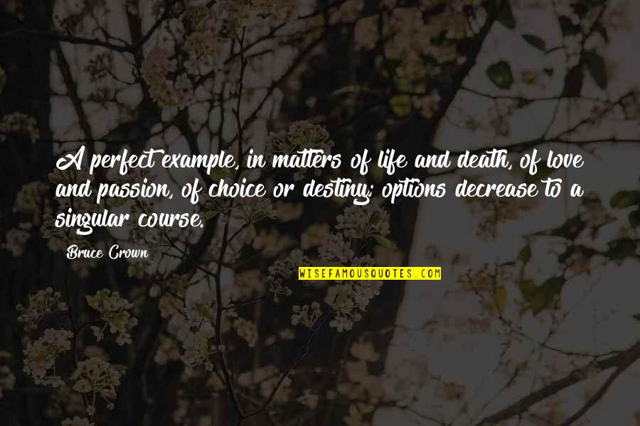 Destiny In Life Quotes By Bruce Crown: A perfect example, in matters of life and