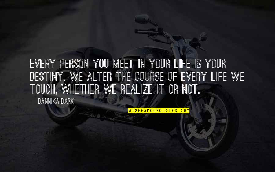 Destiny In Life Quotes By Dannika Dark: Every person you meet in your life is