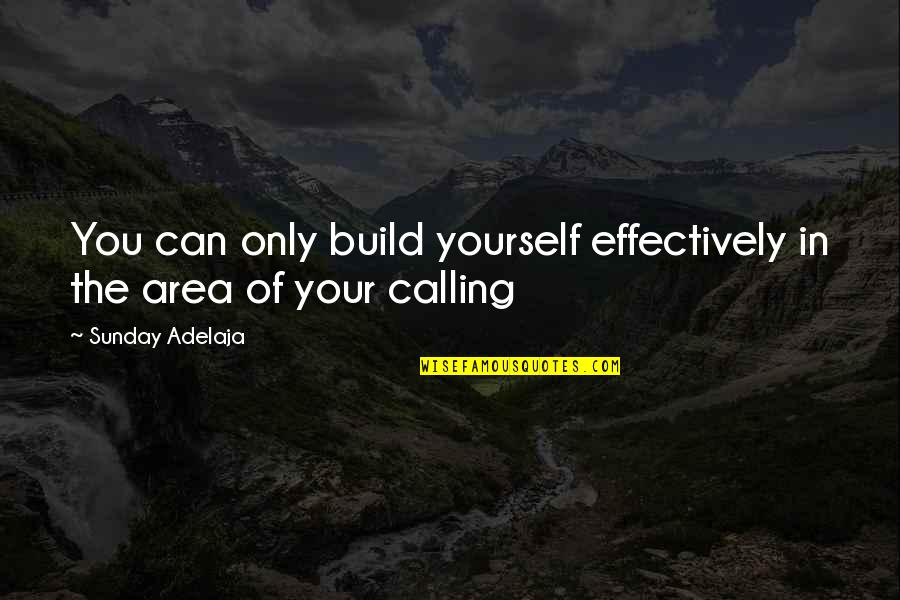 Destiny In Love Quotes By Sunday Adelaja: You can only build yourself effectively in the