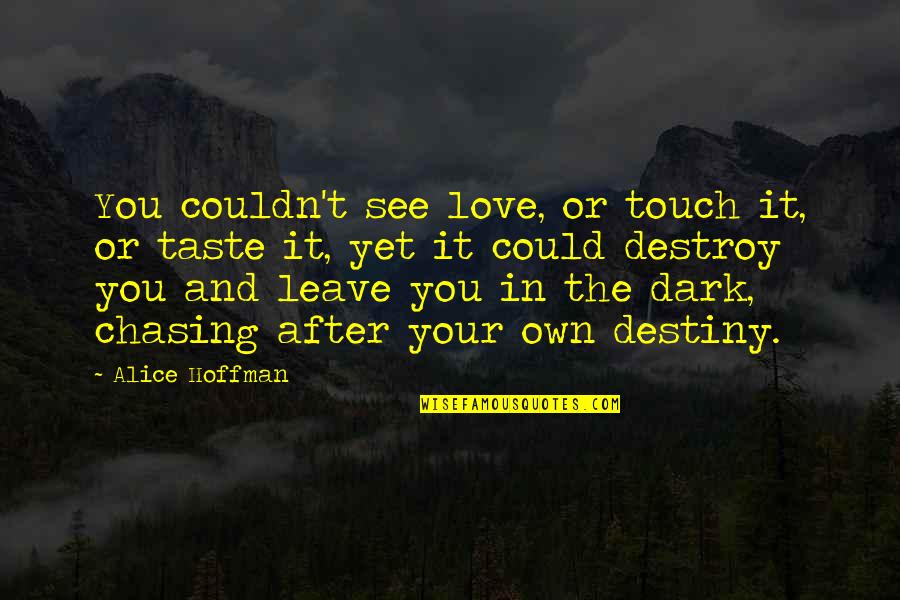 Destiny Quotes By Alice Hoffman: You couldn't see love, or touch it, or