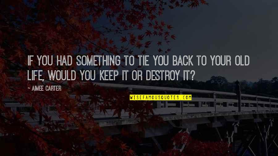 Destroy Life Quotes By Aimee Carter: If you had something to tie you back