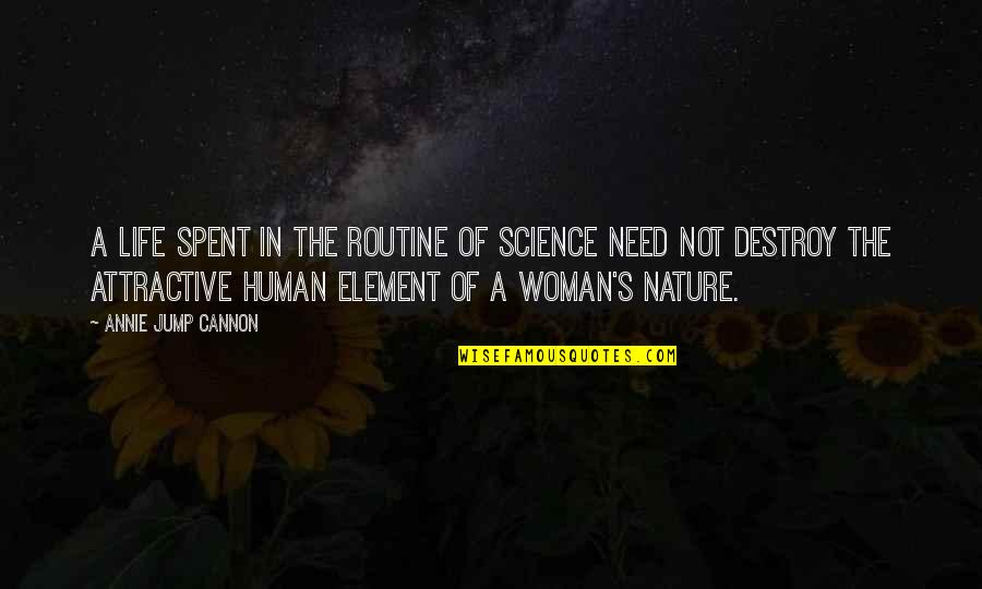 Destroy Life Quotes By Annie Jump Cannon: A life spent in the routine of science