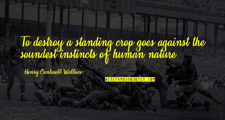 Destroy Nature Quotes By Henry Cantwell Wallace: To destroy a standing crop goes against the