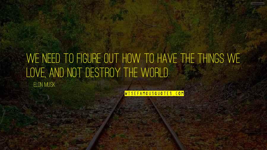 Destroy The World Quotes By Elon Musk: We need to figure out how to have