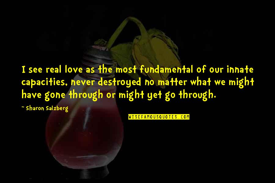 Destroyed Love Quotes By Sharon Salzberg: I see real love as the most fundamental