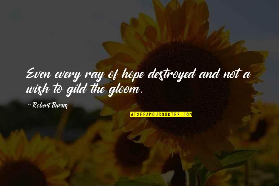 Destroyed Quotes By Robert Burns: Even every ray of hope destroyed and not