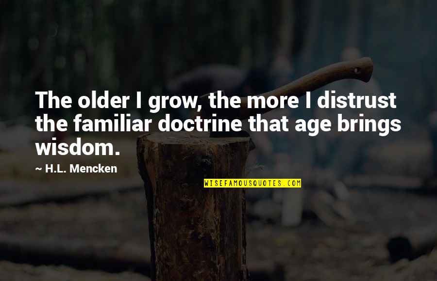 Destroyed Relationship Quotes By H.L. Mencken: The older I grow, the more I distrust