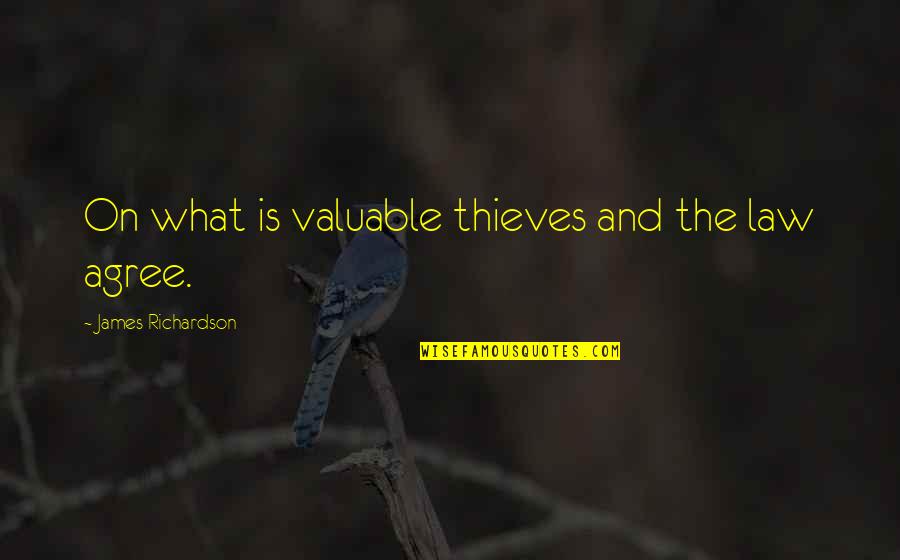 Destroying Others Life Quotes By James Richardson: On what is valuable thieves and the law