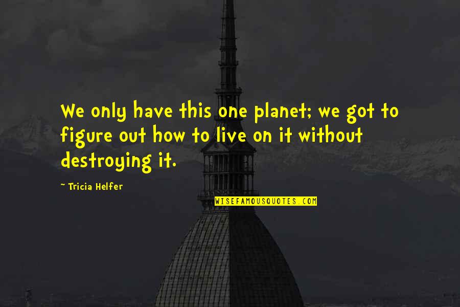 Destroying Our Planet Quotes By Tricia Helfer: We only have this one planet; we got