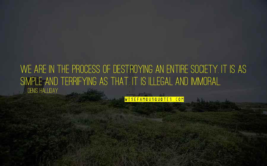 Destroying Quotes By Denis Halliday: We are in the process of destroying an Destroying Quotes By Denis Halliday: We are in the process of destroying an