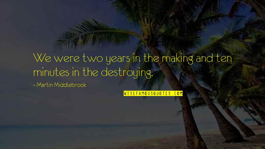 Destroying Quotes By Martin Middlebrook: We were two years in the making and