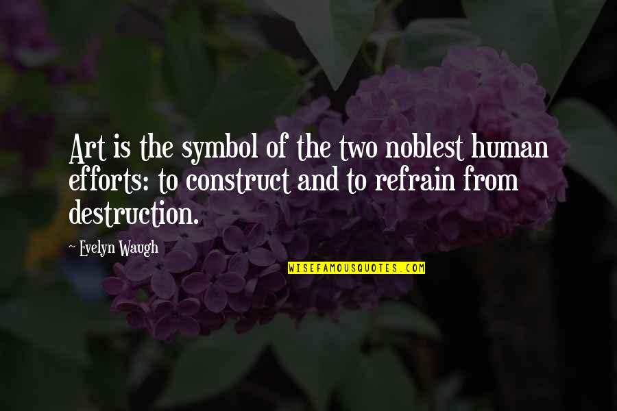 Destruction Of Quotes By Evelyn Waugh: Art is the symbol of the two noblest