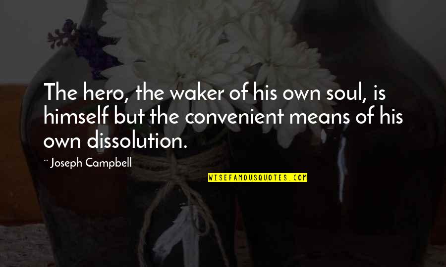 Destruction Of The Soul Quotes By Joseph Campbell: The hero, the waker of his own soul,