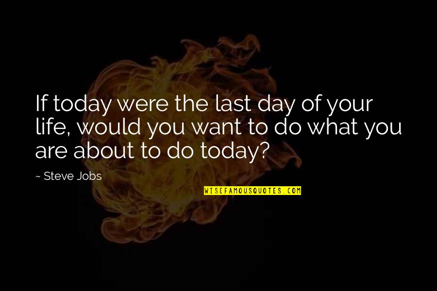 Destruction Of Wildlife Quotes By Steve Jobs: If today were the last day of your