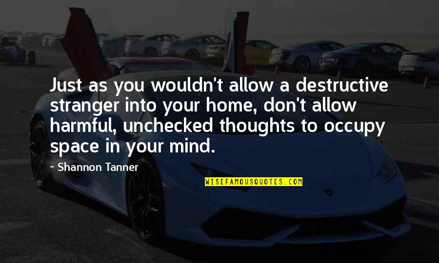 Destructive Mind Quotes By Shannon Tanner: Just as you wouldn't allow a destructive stranger