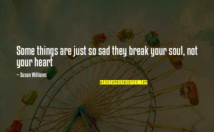 Destruktivan Znacenje Quotes By Susan Williams: Some things are just so sad they break