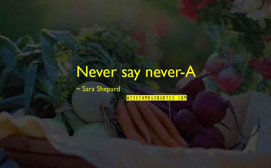 Desultory Crossword Quotes By Sara Shepard: Never say never-A