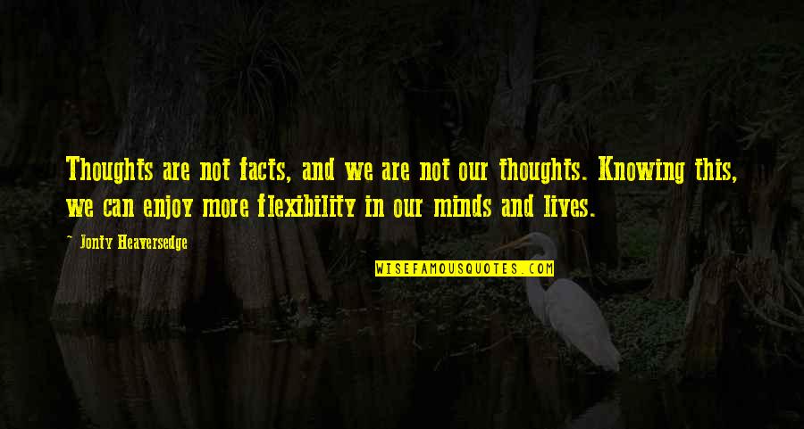 Detail Work Quotes By Jonty Heaversedge: Thoughts are not facts, and we are not Detail Work Quotes By Jonty Heaversedge: Thoughts are not facts, and we are not